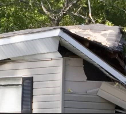 Falling debris storm damage in West Palm Beach